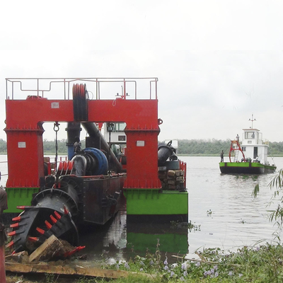 Over 25m Depth Sea Sand Cutterhead Suction Dredge Driven By Diesel Engine